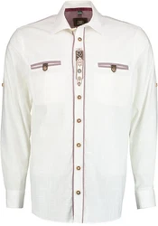 OS-Trachten Trachtenhemd Tivora Regular Fit Weiß/Creme/Beige