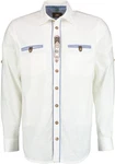 OS-Trachten Trachtenhemd Tivora Regular Fit Weiß/Grau/Creme/Dunkelblau