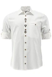 OS-Trachten Trachtenhemd Molira Regular Fit Creme/Weiß/Khaki/Grau