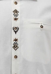 OS-Trachten Trachtenhemd Molira Regular Fit Creme/Weiß/Khaki/Grau