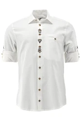 OS-Trachten Trachtenhemd Molira Regular Fit Creme/Weiß/Khaki/Grau