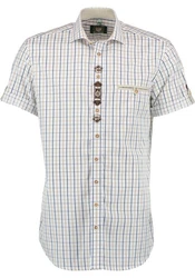 OS-Trachten Trachtenhemd Lomira Slim Fit Hellblau/Blau/Dunkelgrau/Grau