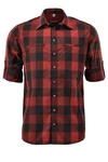 Tom Collins Langarmhemd Hetesi Regular Fit Rot/Dunkelrot/Braun