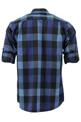 Tom Collins Langarmhemd Hetesi Regular Fit Blau/Hellblau/Dunkelblau