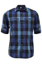 Tom Collins Langarmhemd Hetesi Regular Fit Blau/Hellblau/Dunkelblau