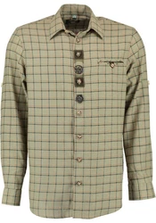 OS-Trachten Trachtenhemd Dulora Regular Fit Braun/Khaki/Dunkelgrün/Creme/Beige/Grau