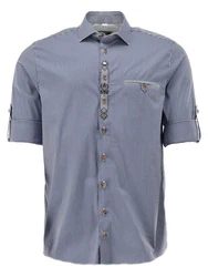 OS-Trachten Trachtenhemd Iwusa Regular Fit Blau/Grau/Hellblau/Dunkelblau/Pastell