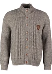 OS-Trachten Strickjacke Fenari Grau/Dunkelrot/Braun