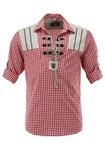 OS-Trachten Trachtenhemd Piruvi Schlupfform Regular Fit Rot/Bordeaux/Dunkelrot