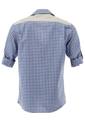 OS-Trachten Trachtenhemd Piruvi Schlupfform Regular Fit Grau/Blau/Hellblau