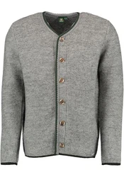 OS-Trachten Strickjacke Xaluna Grau/Hellgrau