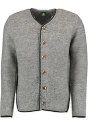 OS-Trachten Strickjacke Xaluna Grau/Hellgrau