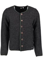 OS-Trachten Strickjacke Xaluna Dunkelgrau/Grau/Schwarz