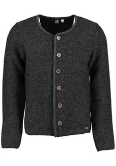 OS-Trachten Strickjacke Xaluna Dunkelgrau/Grau/Schwarz