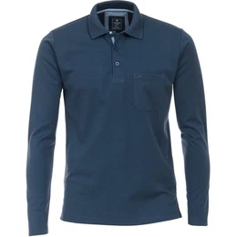 Poloshirt Groe Gren Langarm-Poloshirt denimblau Wash & Wear