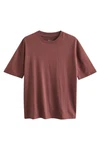 Next T-Shirt Rundhals-T-Shirt Relaxed Fit Braun/Rot/Lila/Dunkelrot