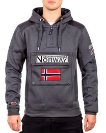 Kapuzenpullover Herren Hoodie bagymclass Dark grey 3XL mit Norwegen Fahne als Emblem