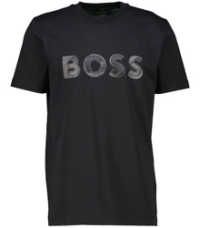 BOSS T-Shirt TEE JAGGED 1 Schwarz/Braun/Gold/Rosa