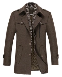 Allthemen Kurzmantel mit abnehmbarem Fake-Kragen Grau/Braun/Khaki/Dunkelbraun