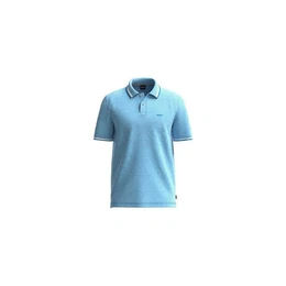 Rundhalsshirt blau regular fit (1-tlg)