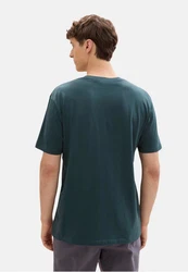 TOM TAILOR Denim T-Shirt mit Logo Prints Dunkelgrün/Grün