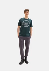 TOM TAILOR Denim T-Shirt mit Logo Prints Dunkelgrün/Grün