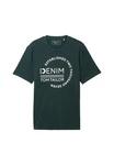 TOM TAILOR Denim T-Shirt mit Logo Prints Dunkelgrün/Grün