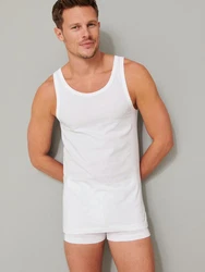 Schiesser Tanktop Herren Shirts (2-tlg) Weiß/Schwarz/Dunkelgrau