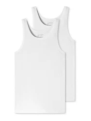 Schiesser Tanktop Herren Shirts (2-tlg) Weiß/Grau/Creme/Hellgrau/Dunkelgrau