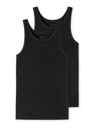 Schiesser Tanktop Herren Shirts (2-tlg) Schwarz/Dunkelgrau/Grau