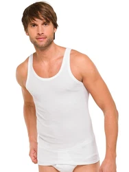 Schiesser Tanktop Herren Shirts (2-tlg) Weiß/Creme/Dunkelblau