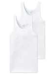 Schiesser Tanktop Herren Shirts (2-tlg) Weiß/Creme/Dunkelblau