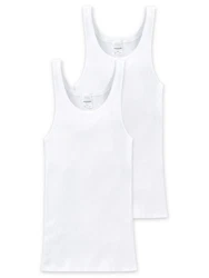 Schiesser Tanktop Herren Shirts (2-tlg) Weiß/Creme