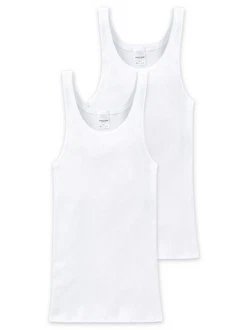 Schiesser Tanktop Herren Shirts (2-tlg) Weiß/Creme