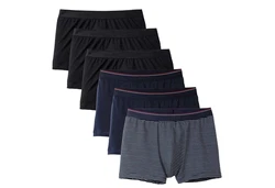 CALIDA Herren Boxershorts 6er Pack Natural Benefit Schwarz/Dunkelblau/Wei/Rot