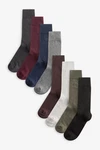 Next Herrensocken mit Stickerei Dunkelgrün/Khaki/Dunkelgrau/Grau/Dunkelrot/Mischfarben