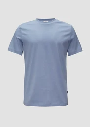 Kurzarmshirt T-Shirt im Slim Fit aus mercerisierter Baumwolle Blende