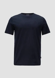 Kurzarmshirt T-Shirt im Slim Fit aus mercerisierter Baumwolle Blende