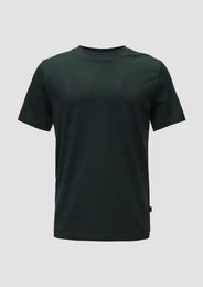 Kurzarmshirt T-Shirt im Slim Fit aus mercerisierter Baumwolle Blende
