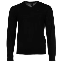 Sweatshirt Herren Strickpullover - Schurwolle, V-Neck, Logo