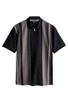 Next Poloshirt mit vertikalen Streifen Schwarz/Dunkelgrau/Braun/Grau