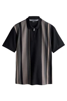 Next Poloshirt mit vertikalen Streifen Schwarz/Dunkelgrau/Braun/Grau Next Poloshirt mit vertikalen Streifen Schwarz/Dunkelgrau/Braun/Grau