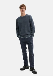 TOM TAILOR Hose Chinohose Dunkelblau/Blau/Hellblau