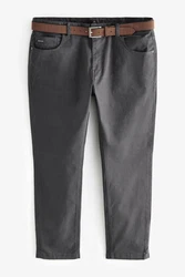Next Stretch-Hose Slim Fit Jeans-Stil mit Gürtel Dunkelgrau/Hellgrau/Grau/Khaki