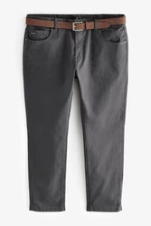 Next Stretch-Hose Slim Fit Jeans-Stil mit Gürtel Dunkelgrau/Hellgrau/Grau/Khaki