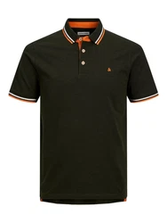 Jack & Jones Plus Poloshirt Paulos dunkelgrn/orange/wei