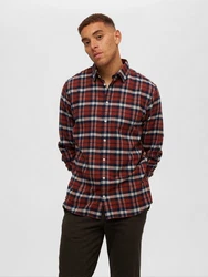 SELECTED HOMME Hemd SLHOwen/Owen navy/rostbraun/umbra/wei
