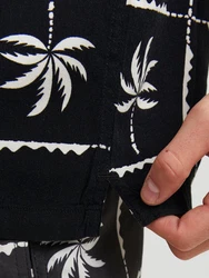 JACK & JONES Hemd JJLuke Ocean Resort schwarz/weiß