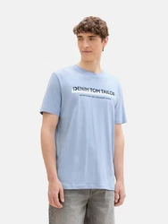TOM TAILOR DENIM T-Shirt mit Logo-Print Blau/Hellblau