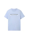 TOM TAILOR DENIM T-Shirt mit Logo-Print Blau/Hellblau